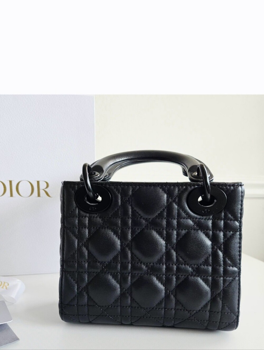 Christian Dior Black Ultra Matte Cannage Calfskin Lady Dior Mini Bag - Picture 3 of 16